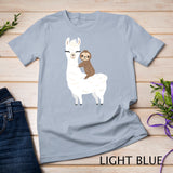 Sloth riding llama Funny T-shirt