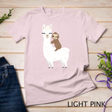 Sloth riding llama Funny T-shirt