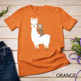 Sloth riding llama Funny T-shirt