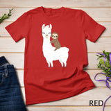 Sloth riding llama Funny T-shirt