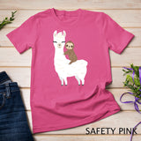 Sloth riding llama Funny T-shirt