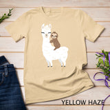 Sloth riding llama Funny T-shirt