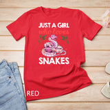 Snake Lover Art For Girls Ball Python Coral Reptile T-Shirt