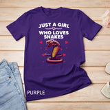Snake Lover Art For Women Girls Ball Python Coral Reptile T-Shirt