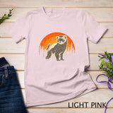 Sunset Forest Pet Parent Animal Lover Retro Ferret T-Shirt