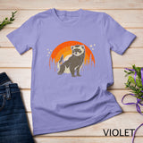 Sunset Forest Pet Parent Animal Lover Retro Ferret T-Shirt