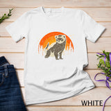 Sunset Forest Pet Parent Animal Lover Retro Ferret T-Shirt