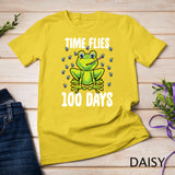Time Flies Frog 100 Days Of School 100th Day Student Teacher Sweatshirt T-Shirt