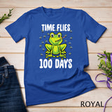 Time Flies Frog 100 Days Of School 100th Day Student Teacher Sweatshirt T-Shirt