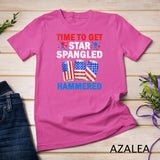 Time To Get Star Spangled Hammered Beer USA Flag 4th Of July T-Shirt