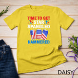 Time To Get Star Spangled Hammered Beer USA Flag 4th Of July T-Shirt