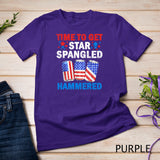 Time To Get Star Spangled Hammered Beer USA Flag 4th Of July T-Shirt