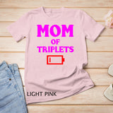 Tired Mom Of Triplets Funny Triplet Mother Low Battery Image Pullover Hoodie