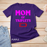 Tired Mom Of Triplets Funny Triplet Mother Low Battery Image Pullover Hoodie