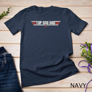 Top Dog Dad Funny Vintage 80's Gift Dog Father Father's Day T-Shirt