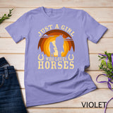 Vintage Horse Graphic Design - Just A Girl Who Loves Horses T-Shirt