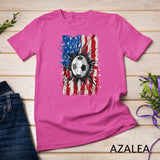 Vintage Soccer 4th of July Men USA American Flag Boys T-Shirt