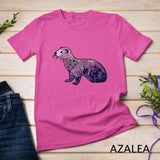 Womens Floral Ferret Aesthetics Flowers T-Shirt