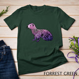 Womens Floral Ferret Aesthetics Flowers T-Shirt