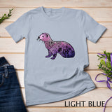 Womens Floral Ferret Aesthetics Flowers T-Shirt