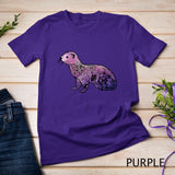 Womens Floral Ferret Aesthetics Flowers T-Shirt