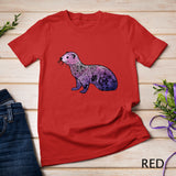 Womens Floral Ferret Aesthetics Flowers T-Shirt