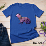 Womens Floral Ferret Aesthetics Flowers T-Shirt