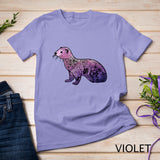 Womens Floral Ferret Aesthetics Flowers T-Shirt