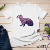 Womens Floral Ferret Aesthetics Flowers T-Shirt