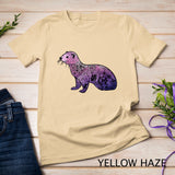 Womens Floral Ferret Aesthetics Flowers T-Shirt