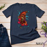Womens Golden Bell and Lotus Flower Koi Fish Tees