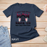 Womens I Have Two Titles Mom & Surgical Tech Floral Mothers Day T-Shirt