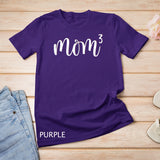 Womens Mom3 Mom Cubed Mother of Three Mama of 3 Gifts Mothers Day T-Shirt