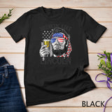 Drinking Like Lincoln 4th of July Men Abraham Merica Flag T-Shirt Black