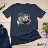 Drinking Like Lincoln 4th of July Men Abraham Merica Flag T-Shirt Black