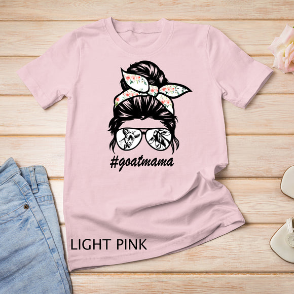 Goat Mama Messy Bun Life Hair Glasses for Mother Day 2023 T-Shirt