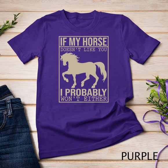 Horse tees for girls & women if my horse doesn't like you Pullover Hoodie T-Shirt