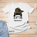 Nubians Goat Mama Messy Hair Bun Sunflower Mother Day 2023 T-Shirt