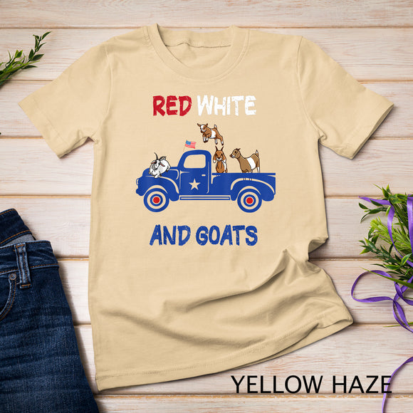Red White and Goats 4th of July T-Shirt
