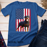 American Flag Rottweiler Dog Lover Funny 4th of July Dog T-Shirt