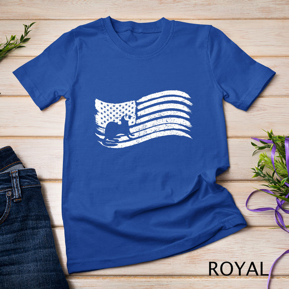 American Flag T-Shirt With Ferret Vintage Look Shirt