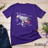 Anatomy Of An African Grey Parrot T-Shirt Funny Bird Gift T-shirt