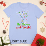 Be Merry And Bright Cow Reindeer Christmas Lights Cow T-shirt