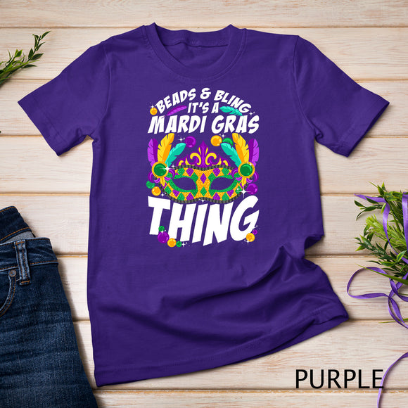 Beads And Bling It's A Mardi Gras Thing Funny Carnival Party T-Shirt