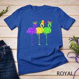 Beads and Blings Vintage Flamingo Mardi Gras T-Shirt