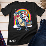 Beagle Unicorn Riding Dinosaur T rex Girls Kids Boys Rainbow T-Shirt