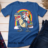 Beagle Unicorn Riding Dinosaur T rex Girls Kids Boys Rainbow T-Shirt