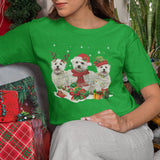 Bichon Frise Christmas Santa Reindeer Elf Xmas T-Shirt