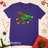 Bigfoot Christmas Tree Lights Xmas Boys Kids Men Sasquatch T-Shirt