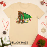 Bigfoot Christmas Tree Lights Xmas Boys Kids Men Sasquatch T-Shirt